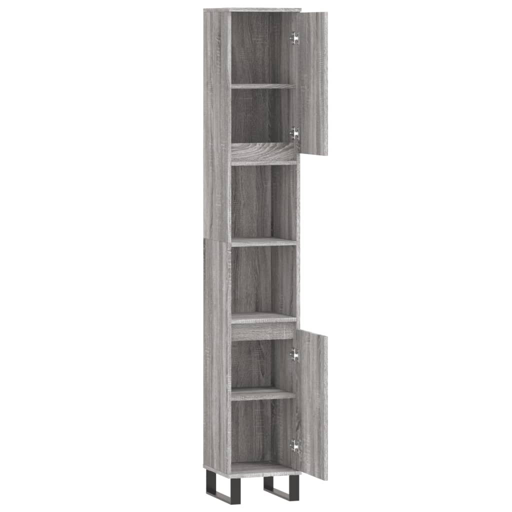 vidaXL Dulap de baie, gri sonoma, 30x30x190 cm, lemn prelucrat vidaXL Dulap de baie, gri sonoma, 30x30x190 cm, lemn prelucrat