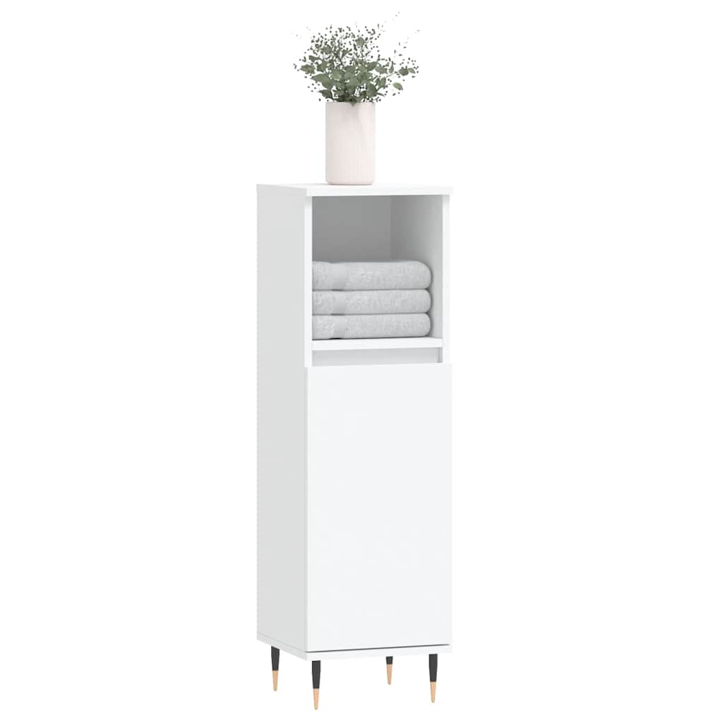 vidaXL Dulap de baie, alb, 30x30x100 cm, lemn prelucrat