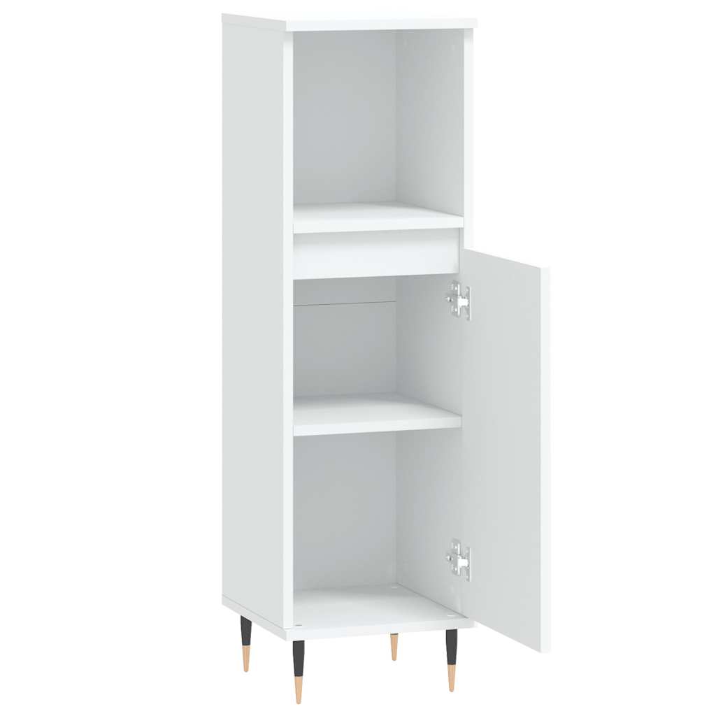 vidaXL Dulap de baie, alb, 30x30x100 cm, lemn prelucrat