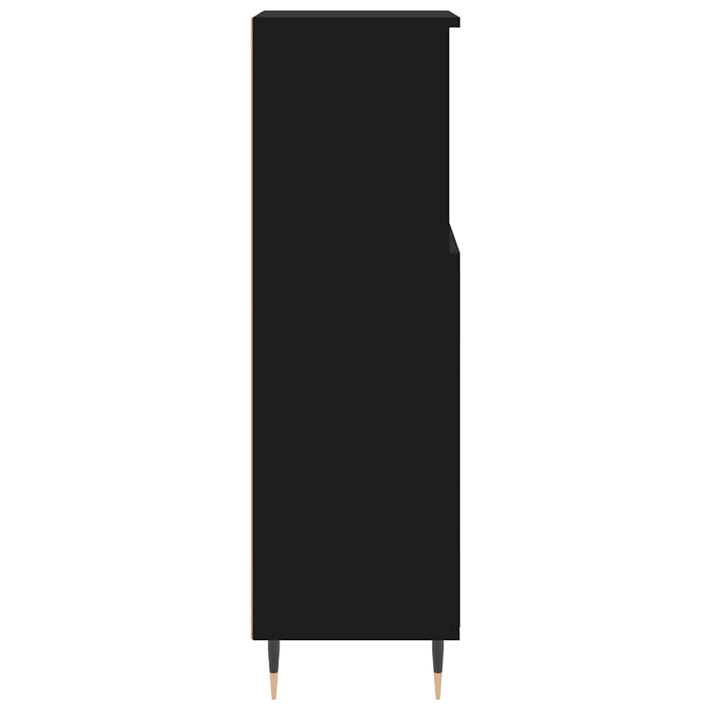 vidaXL Dulap de baie, negru, 30x30x100 cm, lemn prelucrat