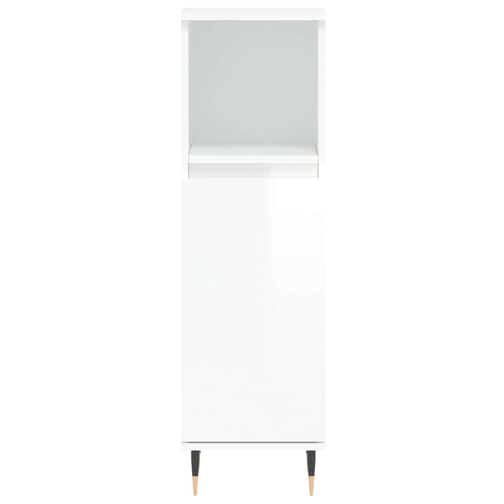 vidaXL Dulap de baie, alb extralucios, 30x30x100 cm, lemn prelucrat vidaXL Dulap de baie, alb extralucios, 30x30x100 cm, lemn prelucrat