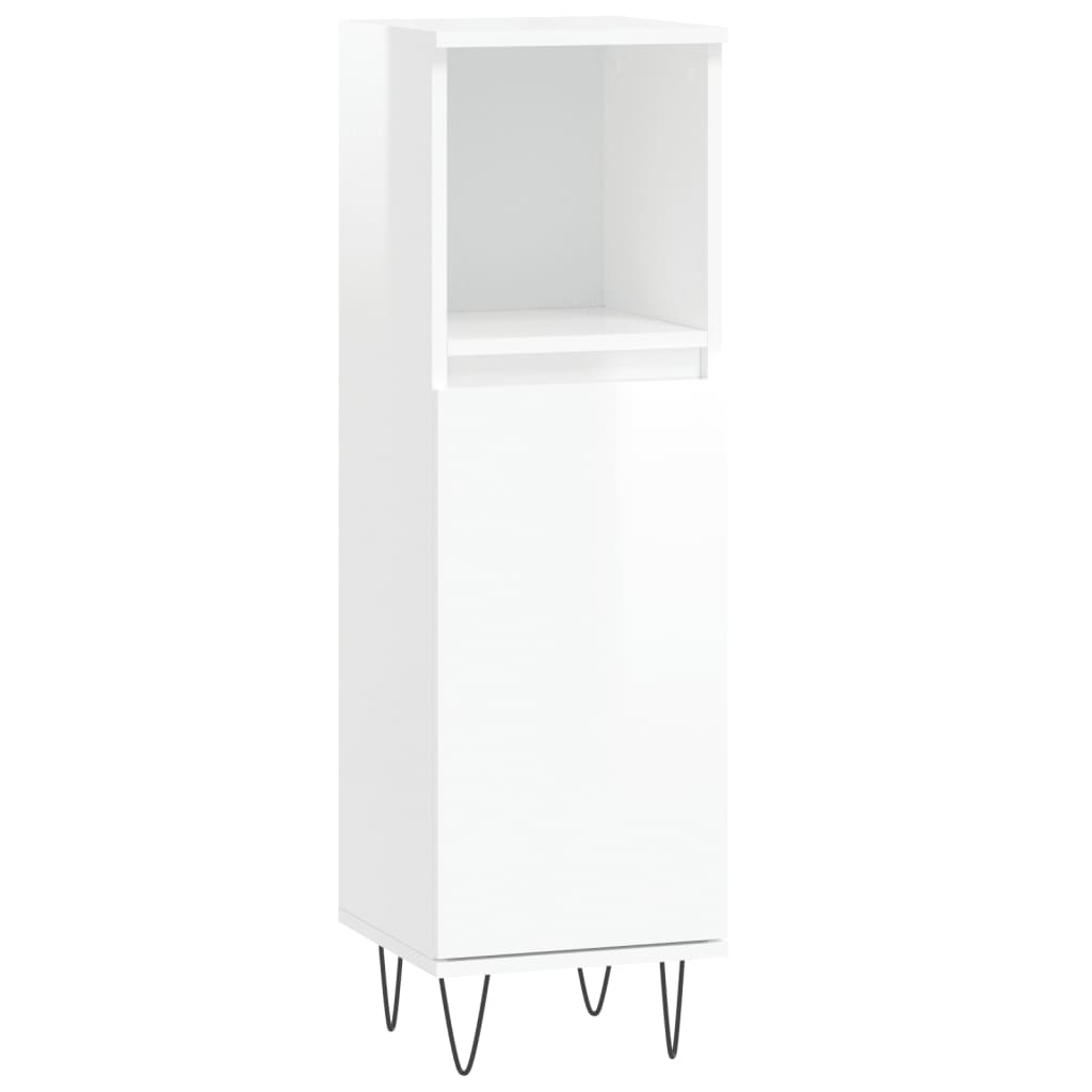 vidaXL Dulap de baie, alb extralucios, 30x30x100 cm, lemn prelucrat vidaXL Dulap de baie, alb extralucios, 30x30x100 cm, lemn prelucrat