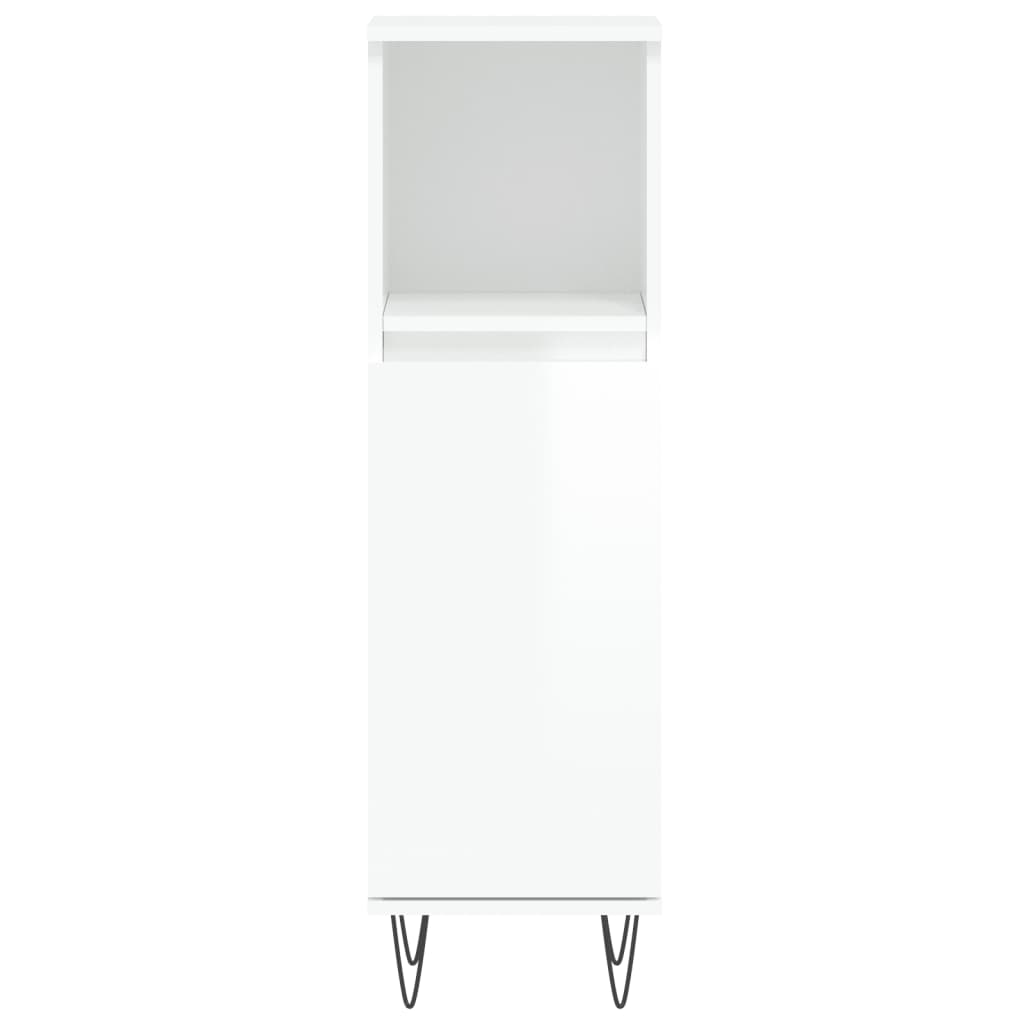 vidaXL Dulap de baie, alb extralucios, 30x30x100 cm, lemn prelucrat vidaXL Dulap de baie, alb extralucios, 30x30x100 cm, lemn prelucrat