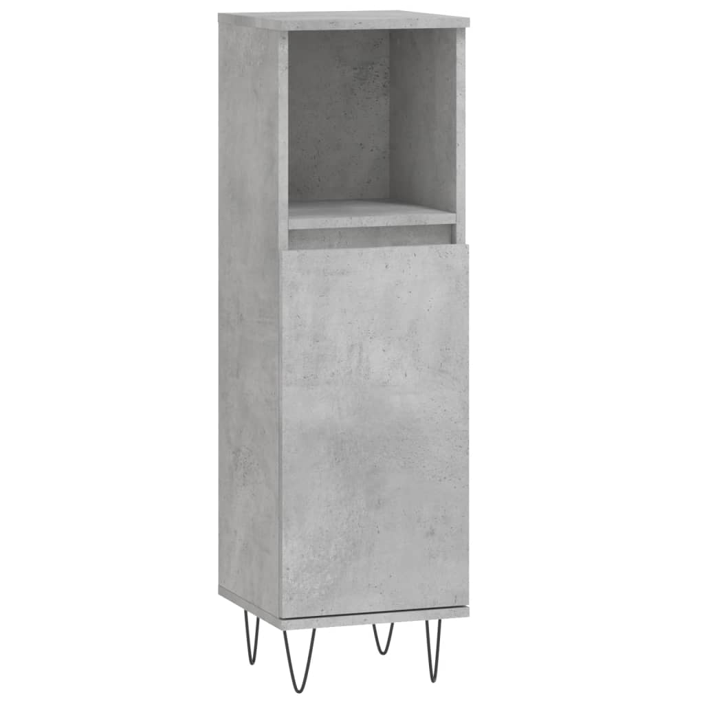 vidaXL Dulap de baie, gri beton, 30x30x100 cm, lemn prelucrat
