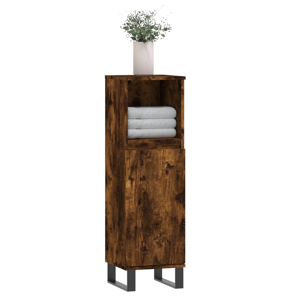 vidaXL Dulap de baie, stejar afumat, 30x30x100 cm, lemn prelucrat vidaXL Dulap de baie, stejar afumat, 30x30x100 cm, lemn prelucrat