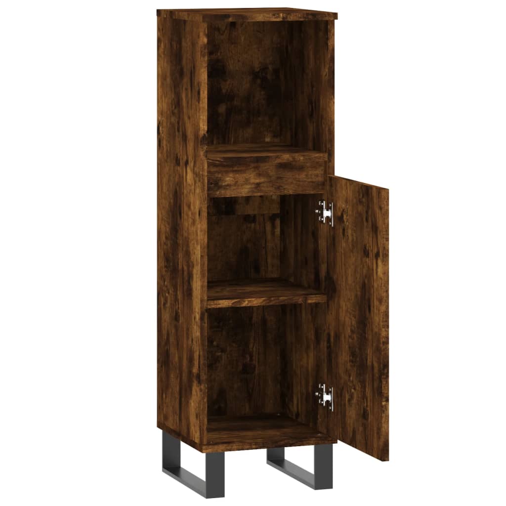 vidaXL Dulap de baie, stejar afumat, 30x30x100 cm, lemn prelucrat vidaXL Dulap de baie, stejar afumat, 30x30x100 cm, lemn prelucrat