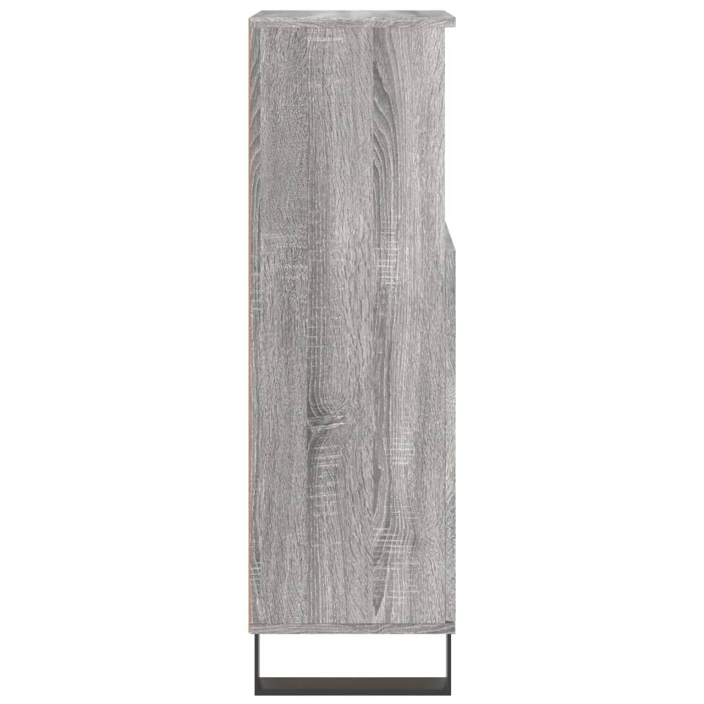 vidaXL Dulap de baie, gri sonoma, 30x30x100 cm, lemn prelucrat
