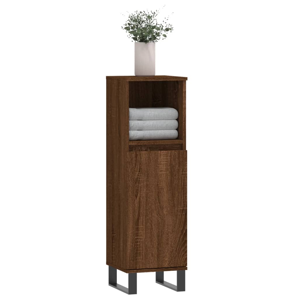 vidaXL Dulap de baie, stejar maro, 30x30x100 cm, lemn prelucrat vidaXL Dulap de baie, stejar maro, 30x30x100 cm, lemn prelucrat