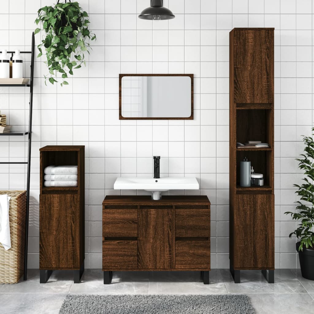 vidaXL Dulap de baie, stejar maro, 30x30x100 cm, lemn prelucrat vidaXL Dulap de baie, stejar maro, 30x30x100 cm, lemn prelucrat