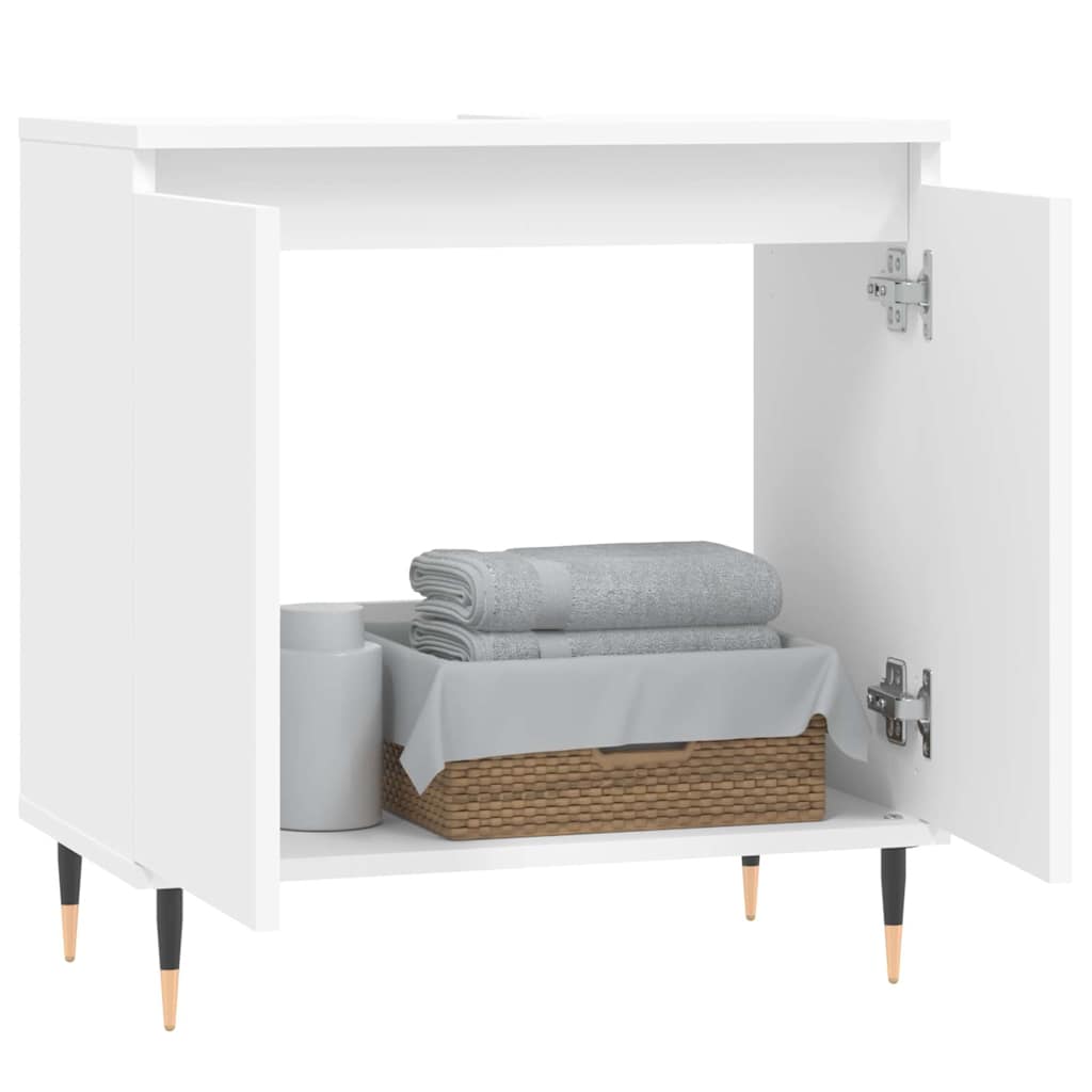 vidaXL Dulap de chiuvetă, alb, 58x33x60 cm, lemn prelucrat vidaXL Dulap de chiuvetă, alb, 58x33x60 cm, lemn prelucrat