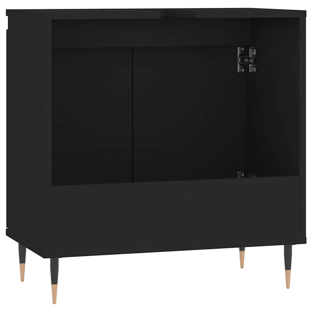 vidaXL Dulap de baie, negru, 58x33x60 cm, lemn prelucrat