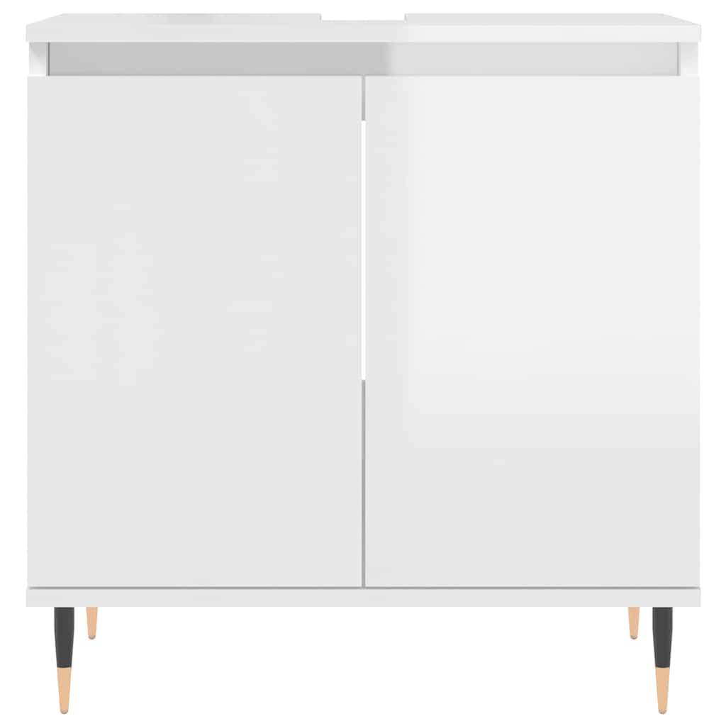vidaXL Dulap de baie, alb extralucios, 58x33x60 cm, lemn prelucrat vidaXL Dulap de baie, alb extralucios, 58x33x60 cm, lemn prelucrat
