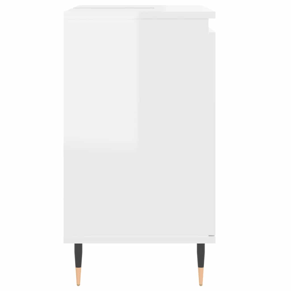 vidaXL Dulap de baie, alb extralucios, 58x33x60 cm, lemn prelucrat vidaXL Dulap de baie, alb extralucios, 58x33x60 cm, lemn prelucrat