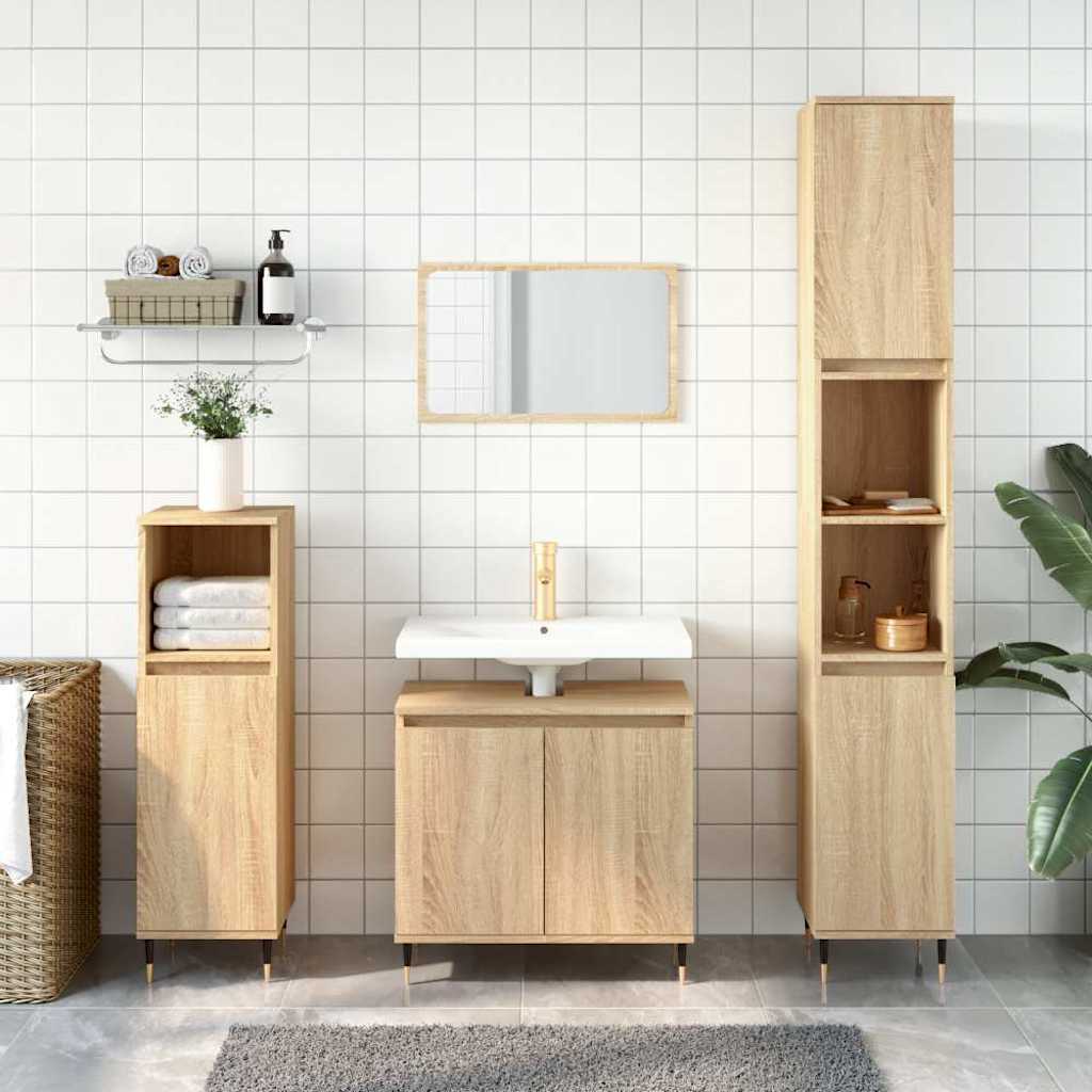 vidaXL Dulap de baie, stejar sonoma, 58x33x60 cm, lemn prelucrat vidaXL Dulap de baie, stejar sonoma, 58x33x60 cm, lemn prelucrat