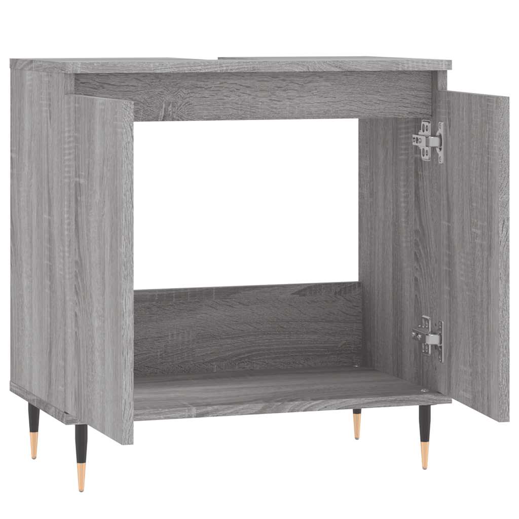 vidaXL Dulap de baie, gri sonoma, 58x33x60 cm, lemn prelucrat