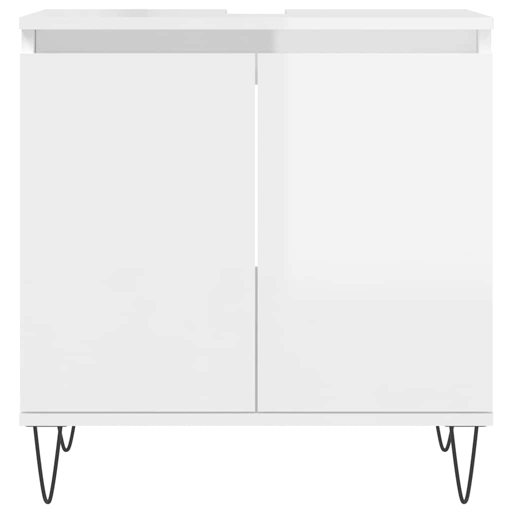 vidaXL Dulap de baie, alb extralucios, 58x33x60 cm, lemn prelucrat vidaXL Dulap de baie, alb extralucios, 58x33x60 cm, lemn prelucrat