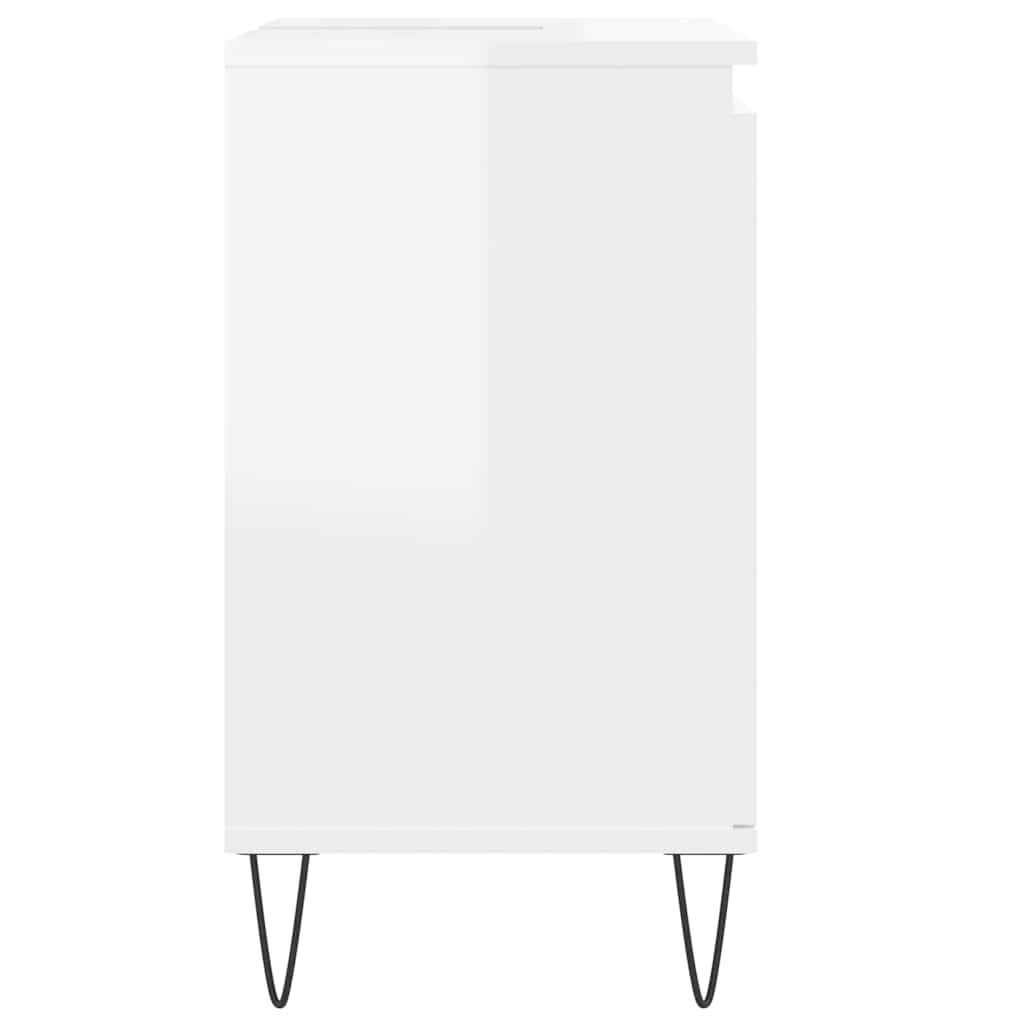 vidaXL Dulap de baie, alb extralucios, 58x33x60 cm, lemn prelucrat vidaXL Dulap de baie, alb extralucios, 58x33x60 cm, lemn prelucrat