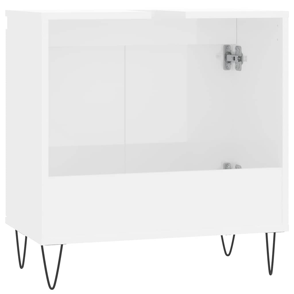 vidaXL Dulap de baie, alb extralucios, 58x33x60 cm, lemn prelucrat vidaXL Dulap de baie, alb extralucios, 58x33x60 cm, lemn prelucrat
