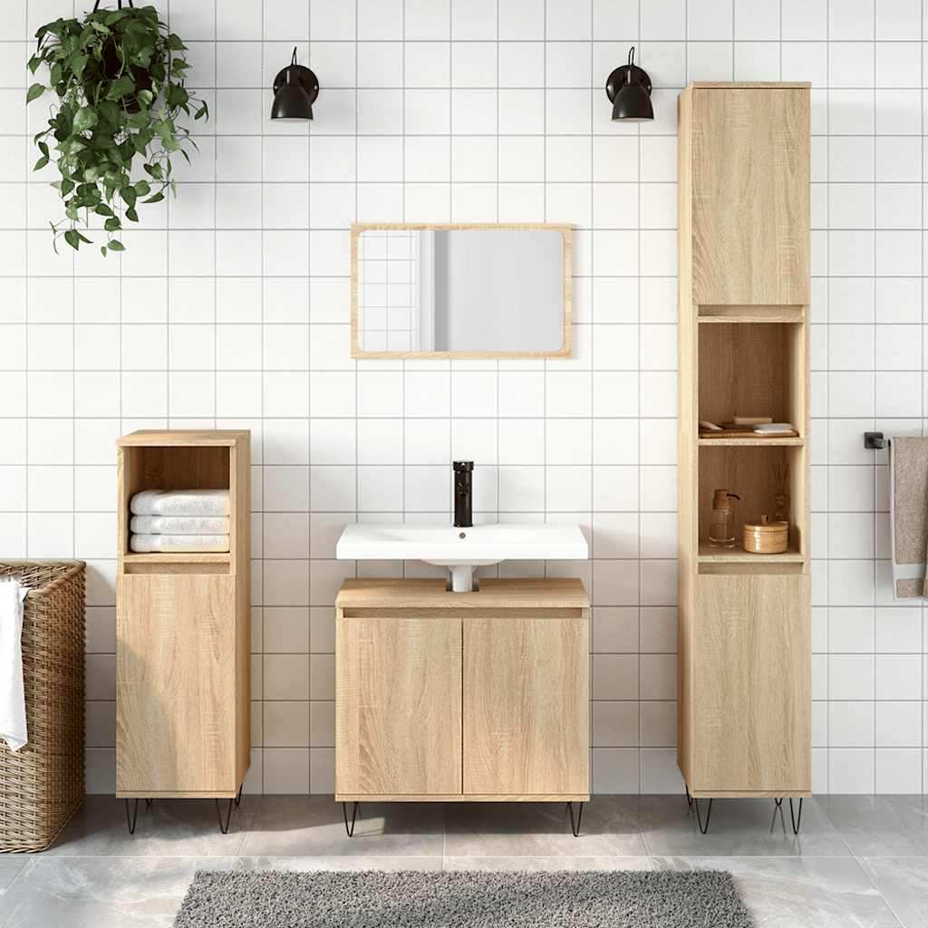 vidaXL Dulap de baie, stejar sonoma, 58x33x60 cm, lemn prelucrat vidaXL Dulap de baie, stejar sonoma, 58x33x60 cm, lemn prelucrat