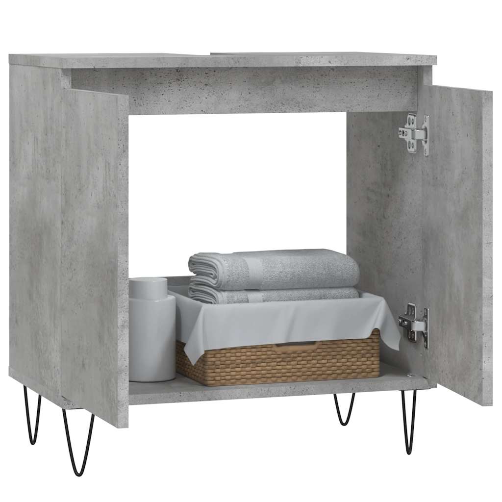 vidaXL Dulap de baie, gri beton, 58x33x60 cm, lemn prelucrat