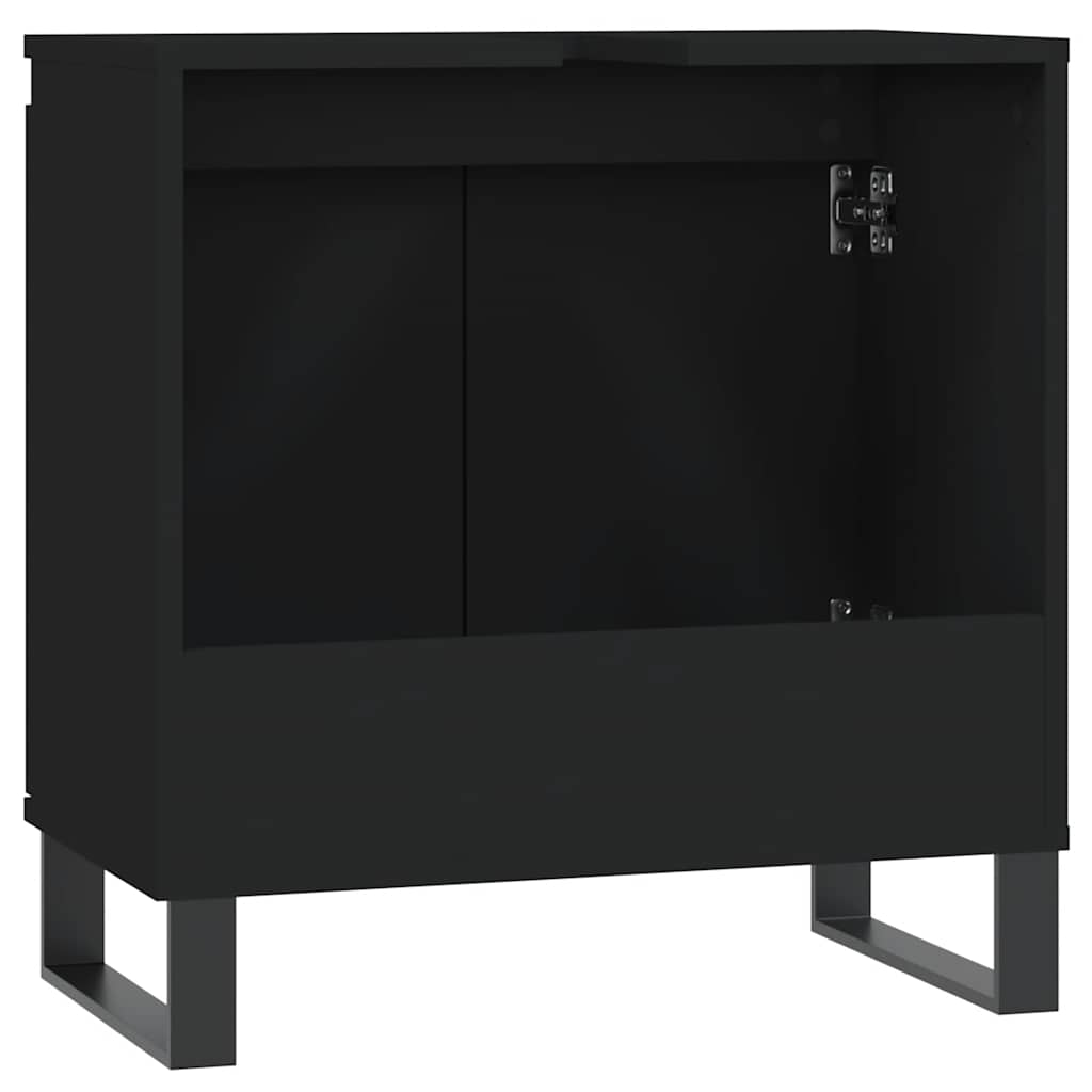 vidaXL Dulap de baie, negru, 58x33x60 cm, lemn prelucrat