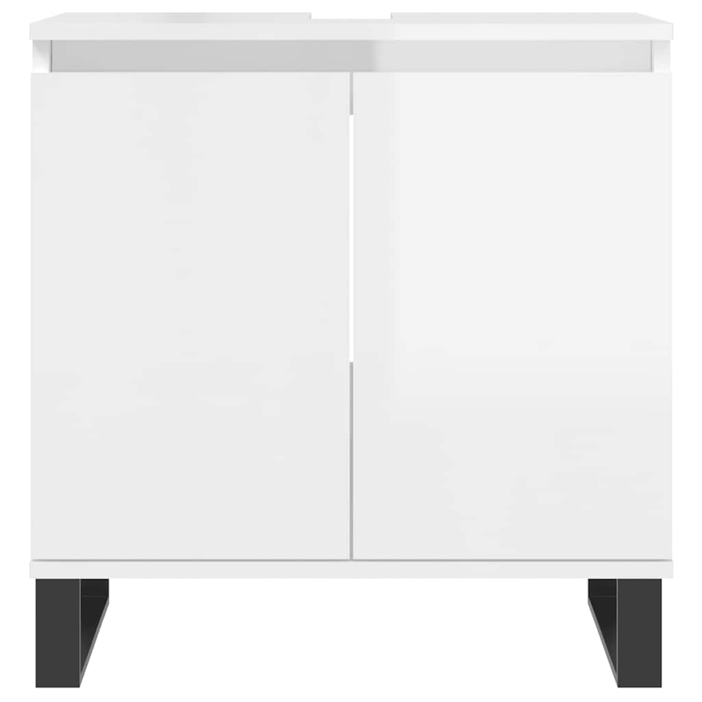 vidaXL Dulap de baie, alb extralucios, 58x33x60 cm, lemn prelucrat vidaXL Dulap de baie, alb extralucios, 58x33x60 cm, lemn prelucrat