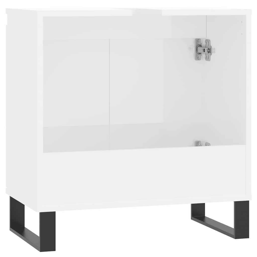 vidaXL Dulap de baie, alb extralucios, 58x33x60 cm, lemn prelucrat vidaXL Dulap de baie, alb extralucios, 58x33x60 cm, lemn prelucrat