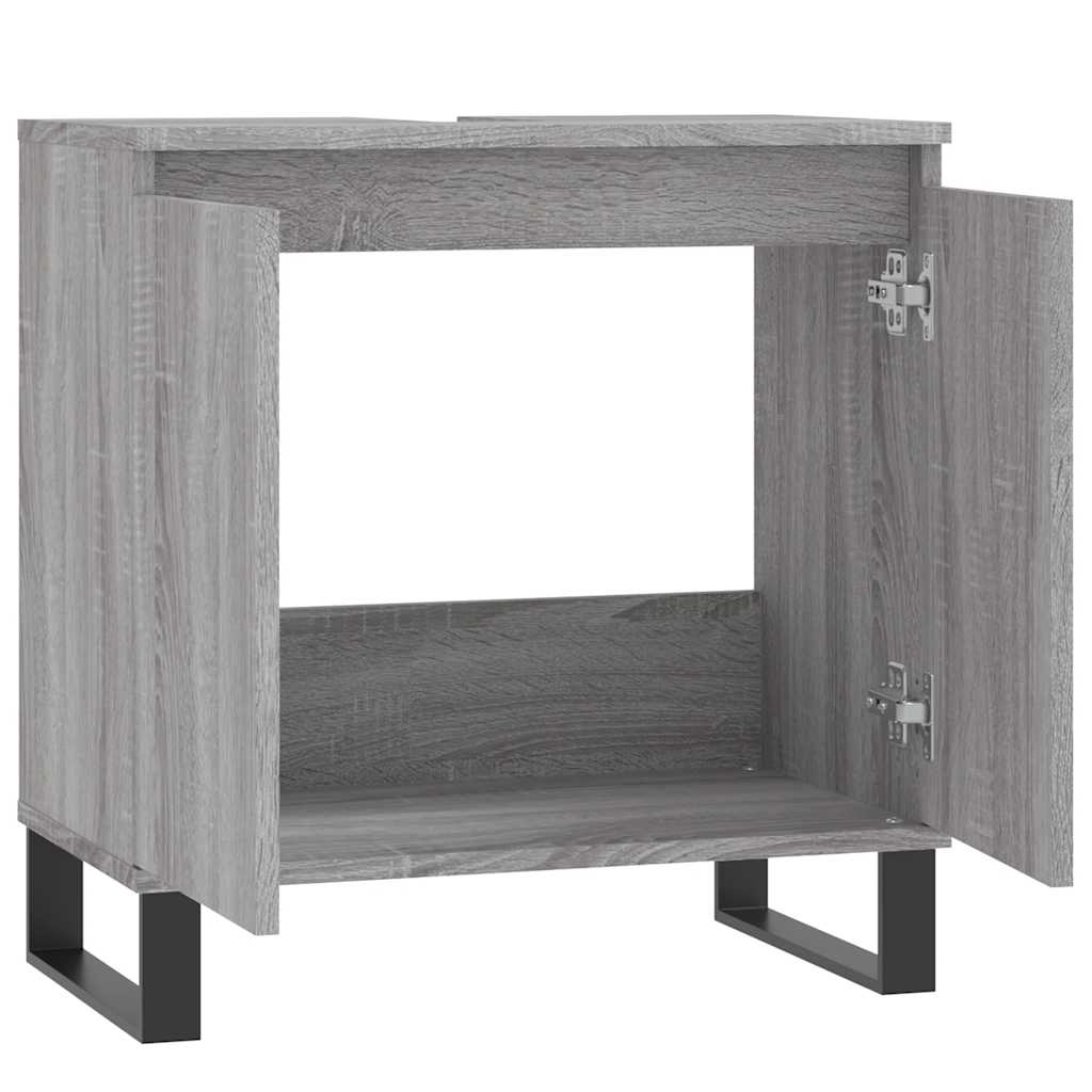 vidaXL Dulap de baie, gri sonoma, 58x33x60 cm, lemn prelucrat