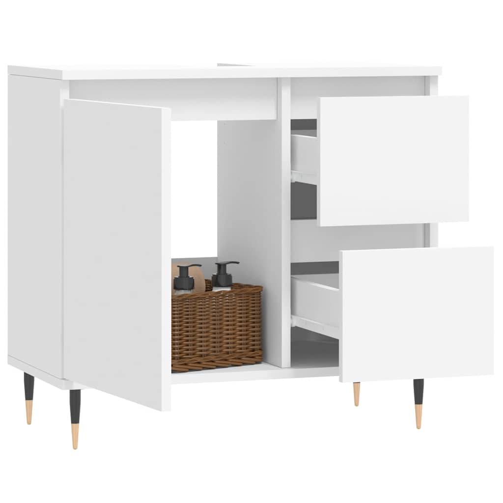 vidaXL Dulap de baie, alb, 65x33x60 cm, lemn prelucrat