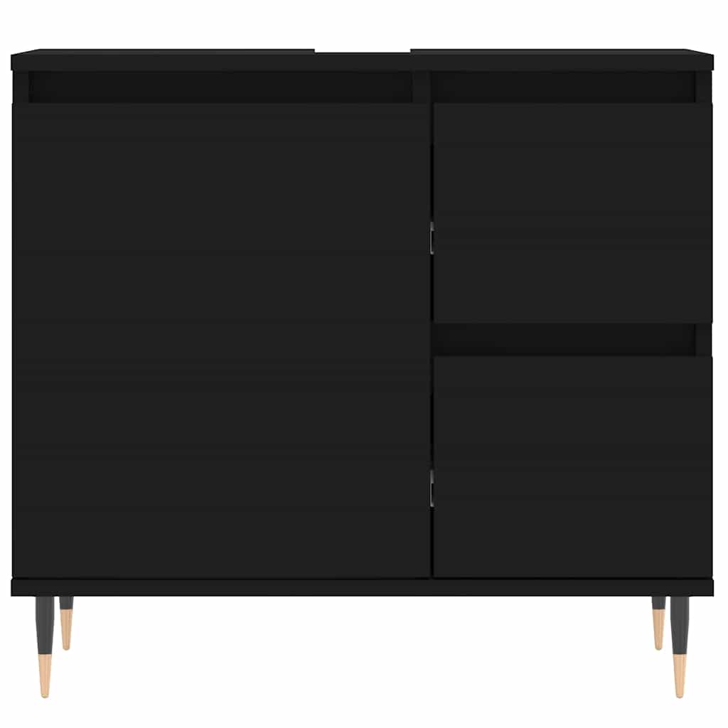 vidaXL Dulap de baie, negru, 65x33x60 cm, lemn prelucrat vidaXL Dulap de baie, negru, 65x33x60 cm, lemn prelucrat
