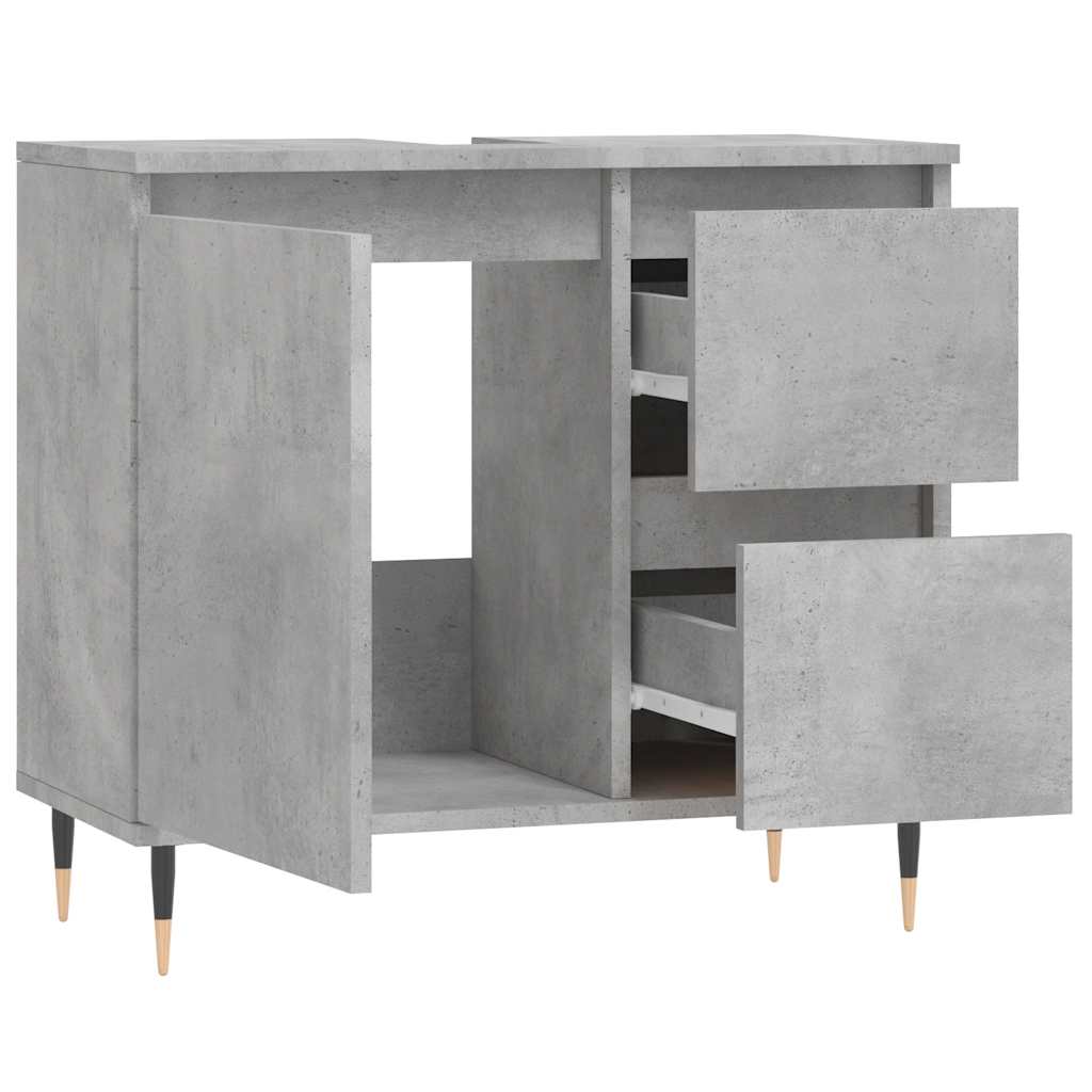 vidaXL Dulap de baie, gri beton, 65x33x60 cm, lemn prelucrat