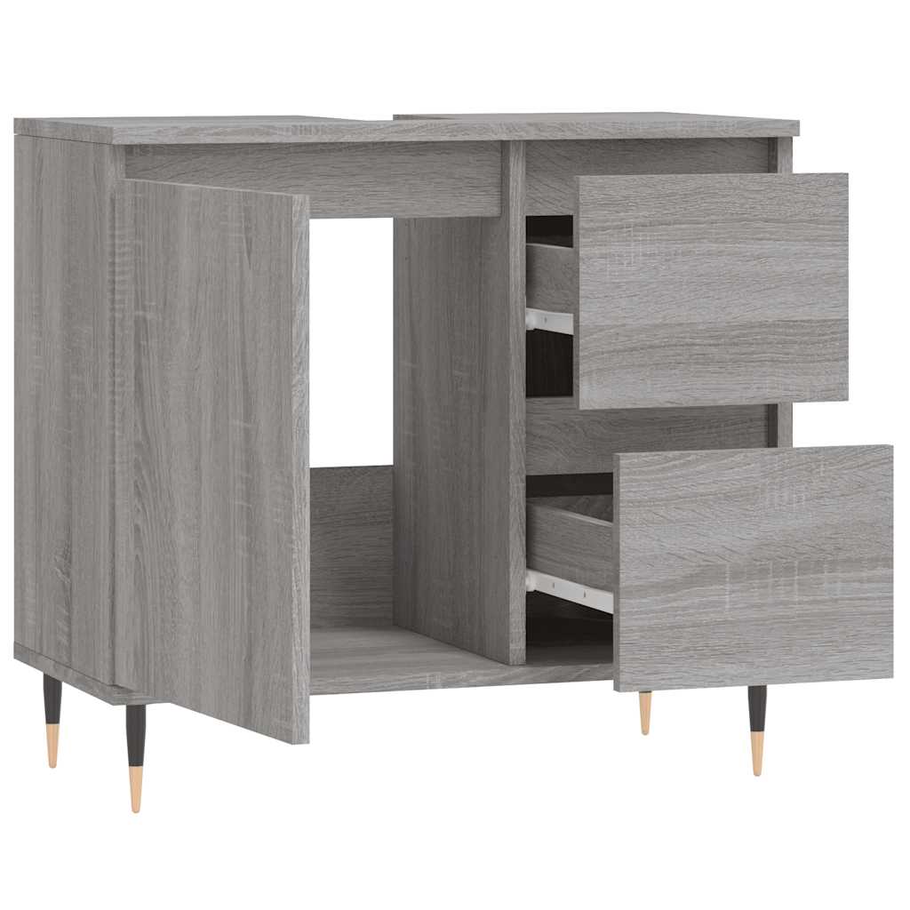 vidaXL Dulap de baie, gri sonoma, 65x33x60 cm, lemn prelucrat vidaXL Dulap de baie, gri sonoma, 65x33x60 cm, lemn prelucrat
