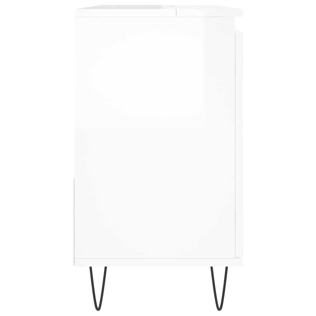 vidaXL Dulap de baie, alb extralucios, 65x33x60 cm, lemn prelucrat vidaXL Dulap de baie, alb extralucios, 65x33x60 cm, lemn prelucrat