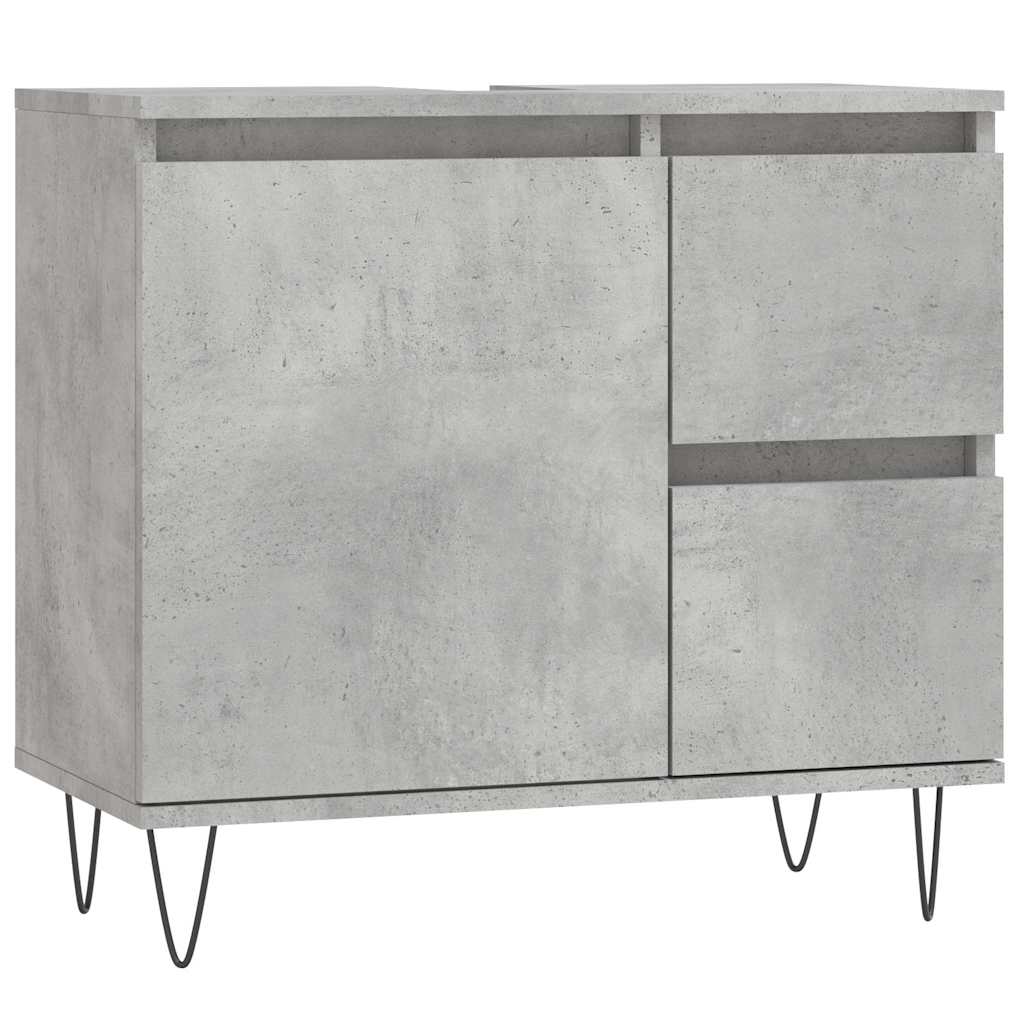 vidaXL Dulap de baie, gri beton, 65x33x60 cm, lemn prelucrat