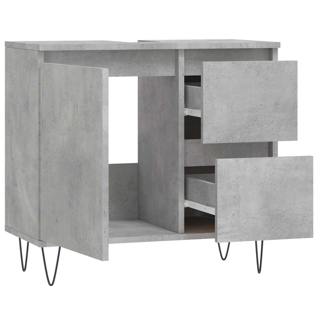 vidaXL Dulap de baie, gri beton, 65x33x60 cm, lemn prelucrat