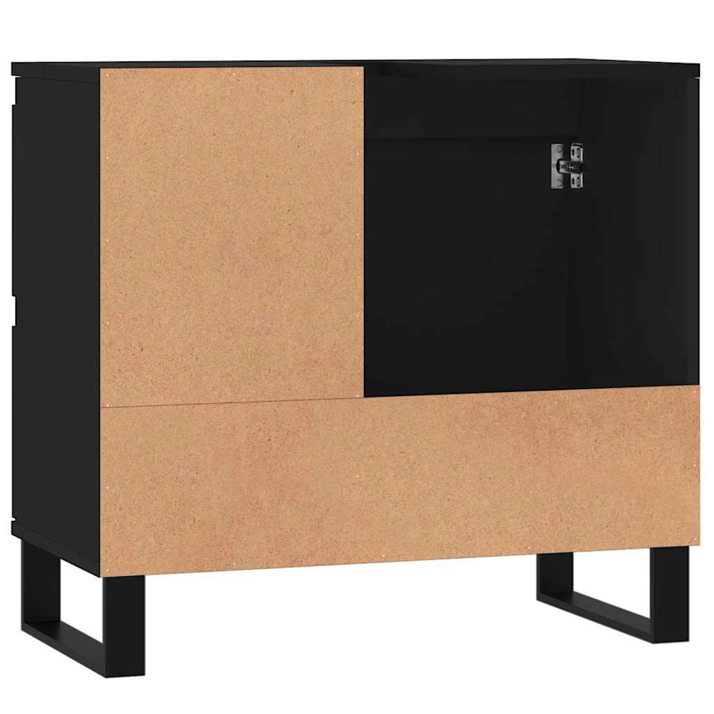 vidaXL Dulap de baie, negru, 65x33x60 cm, lemn prelucrat
