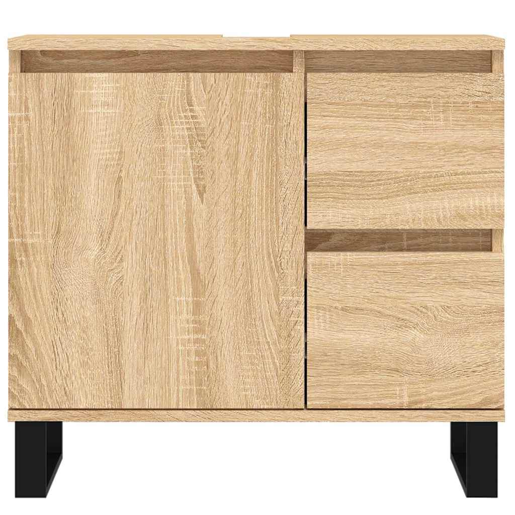 vidaXL Dulap de baie, gri sonoma, 65x33x60 cm, lemn prelucrat