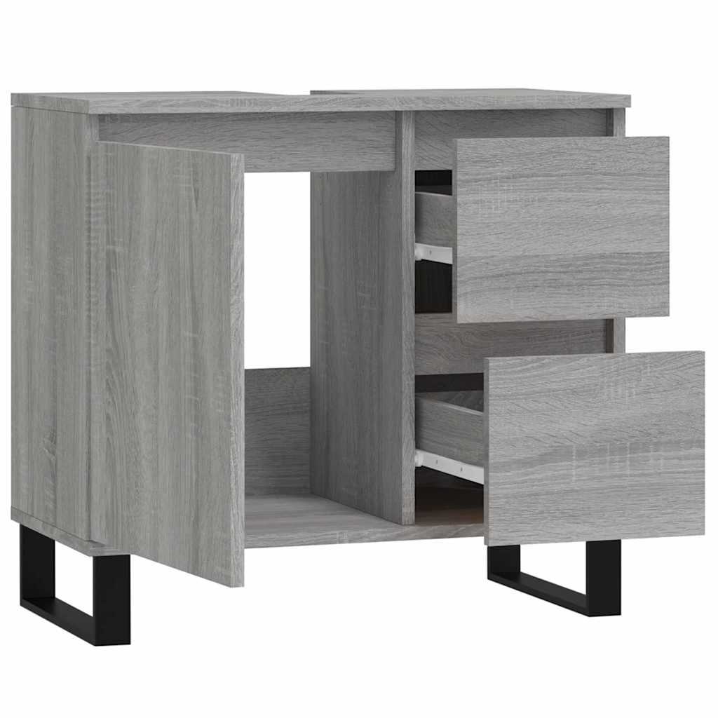 vidaXL Dulap de baie, gri sonoma, 65x33x60 cm, lemn prelucrat