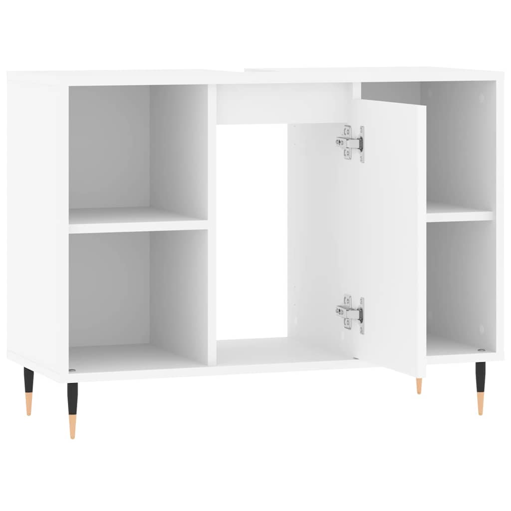 vidaXL Dulap pentru baie, alb, 80x33x60 cm, lemn compozit vidaXL Dulap pentru baie, alb, 80x33x60 cm, lemn compozit