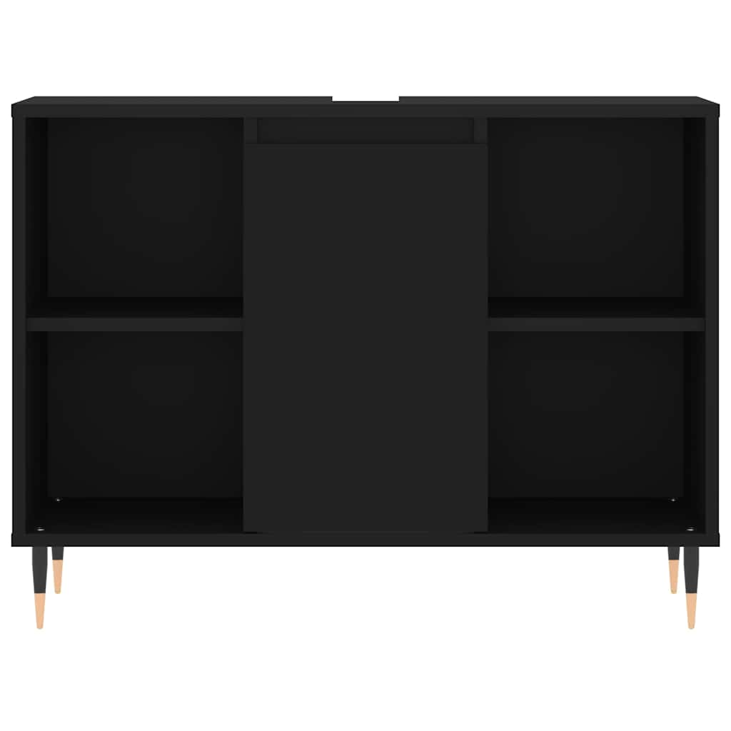 vidaXL Dulap pentru baie, negru, 80x33x60 cm, lemn compozit vidaXL Dulap pentru baie, negru, 80x33x60 cm, lemn compozit