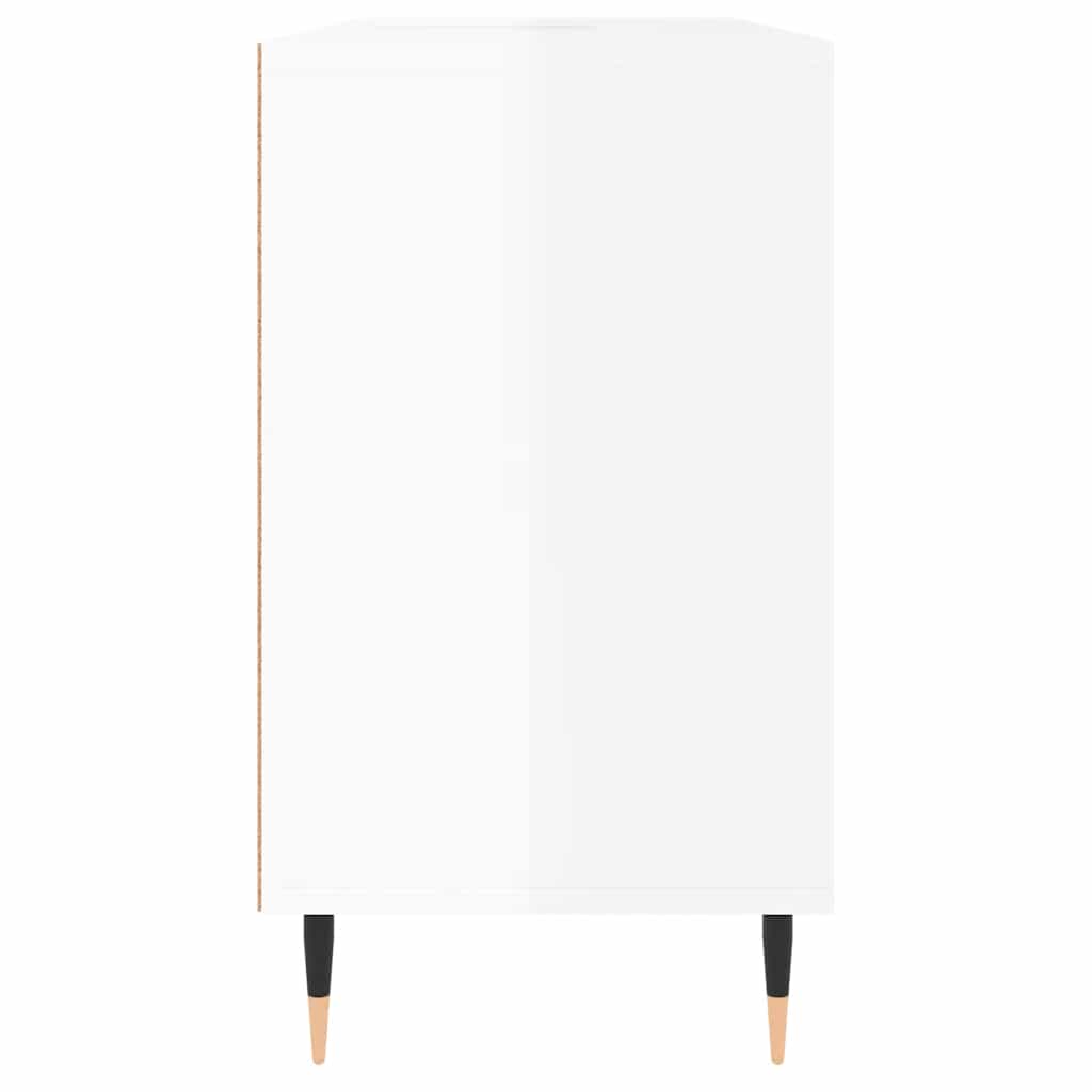 vidaXL Dulap pentru baie, alb extralucios, 80x33x60 cm, lemn compozit vidaXL Dulap pentru baie, alb extralucios, 80x33x60 cm, lemn compozit