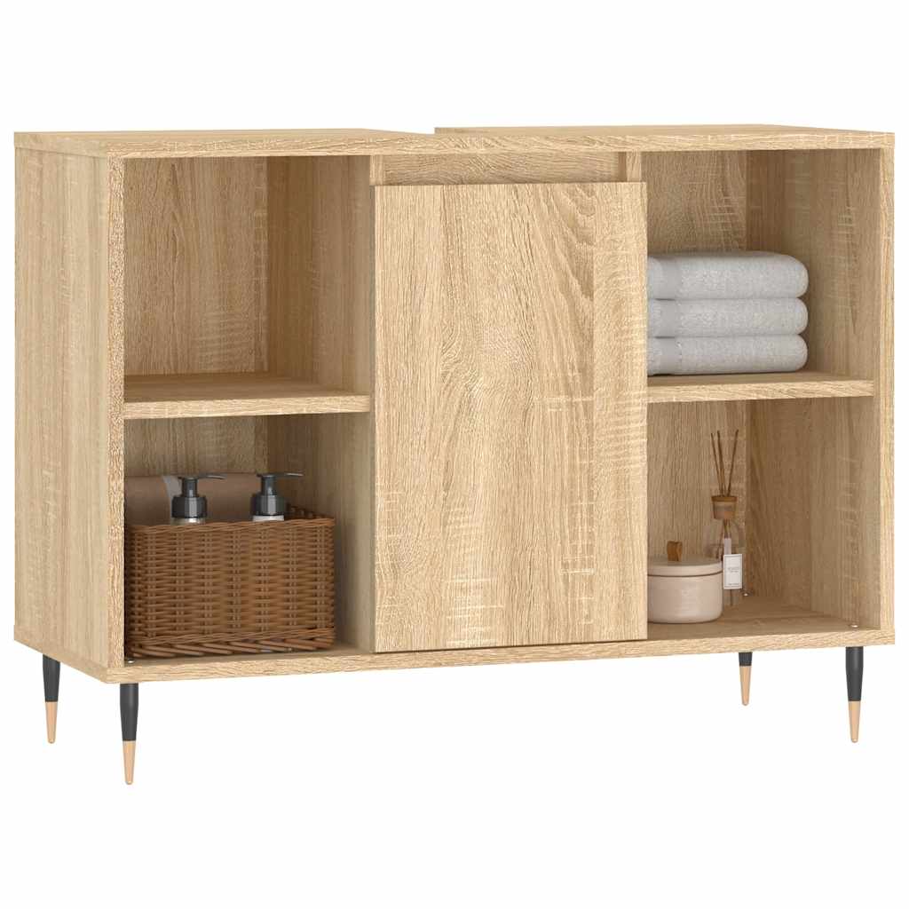 vidaXL Dulap pentru baie, stejar sonoma, 80x33x60 cm, lemn compozit vidaXL Dulap pentru baie, stejar sonoma, 80x33x60 cm, lemn compozit