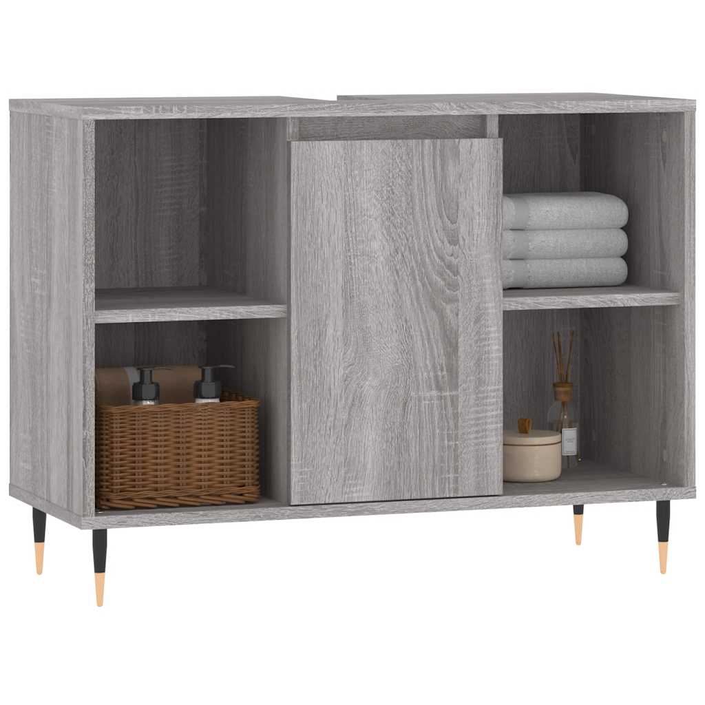 vidaXL Dulap pentru baie, gri sonoma, 80x33x60 cm, lemn compozit vidaXL Dulap pentru baie, gri sonoma, 80x33x60 cm, lemn compozit
