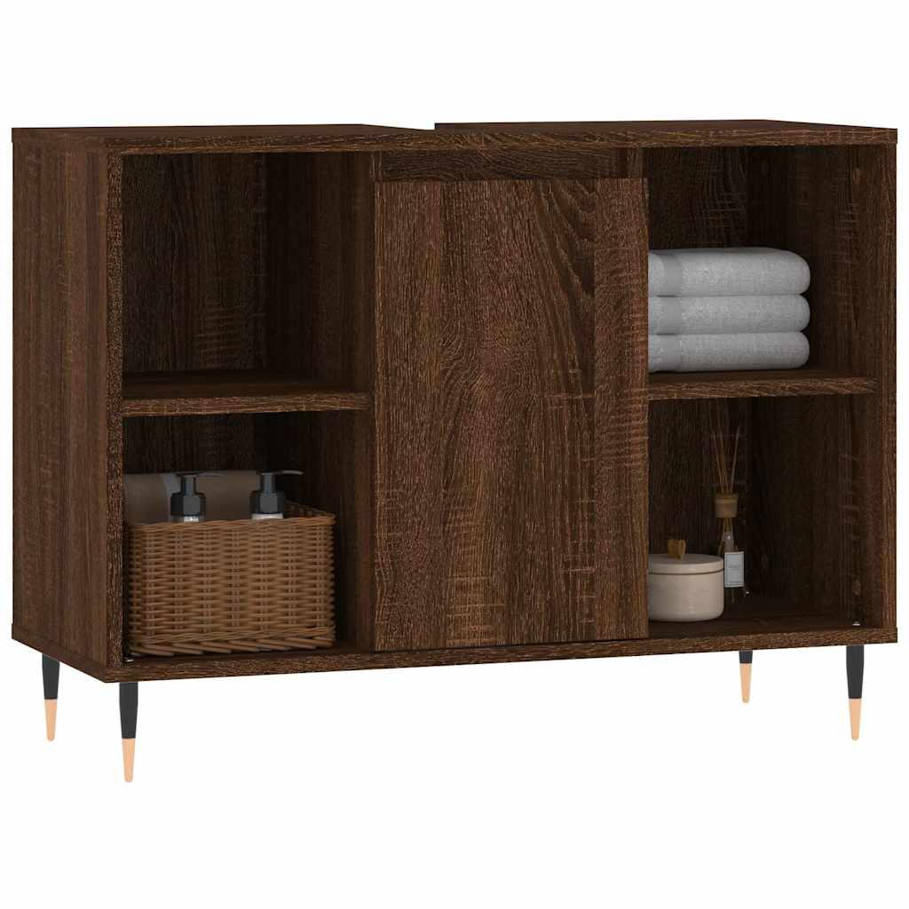 vidaXL Dulap pentru baie, stejar maro, 80x33x60 cm, lemn compozit vidaXL Dulap pentru baie, stejar maro, 80x33x60 cm, lemn compozit