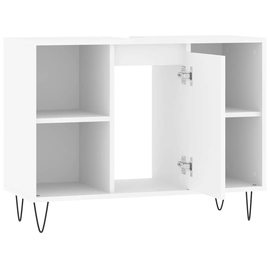 vidaXL Dulap pentru baie, alb, 80x33x60 cm, lemn compozit vidaXL Dulap pentru baie, alb, 80x33x60 cm, lemn compozit