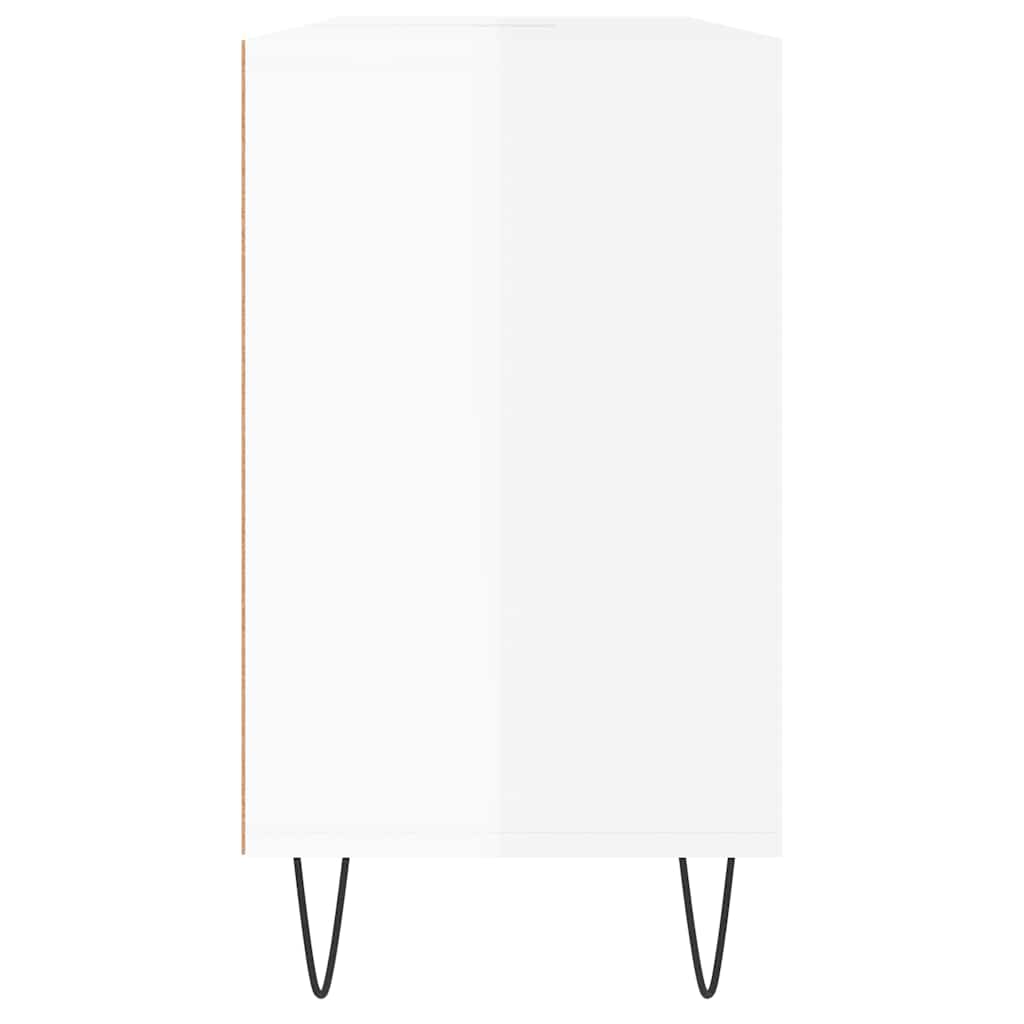 vidaXL Dulap pentru baie, alb extralucios, 80x33x60 cm, lemn compozit vidaXL Dulap pentru baie, alb extralucios, 80x33x60 cm, lemn compozit