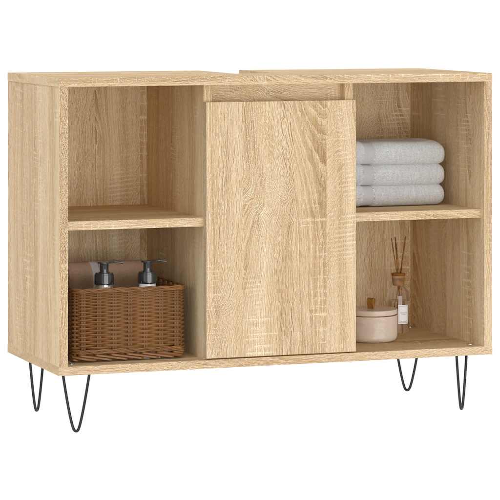 vidaXL Dulap pentru baie, stejar sonoma, 80x33x60 cm, lemn compozit vidaXL Dulap pentru baie, stejar sonoma, 80x33x60 cm, lemn compozit