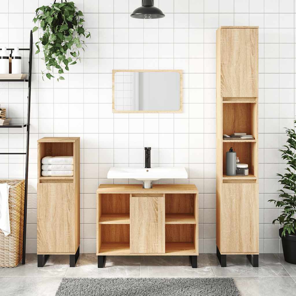 vidaXL Dulap pentru baie, stejar sonoma, 80x33x60 cm, lemn compozit vidaXL Dulap pentru baie, stejar sonoma, 80x33x60 cm, lemn compozit