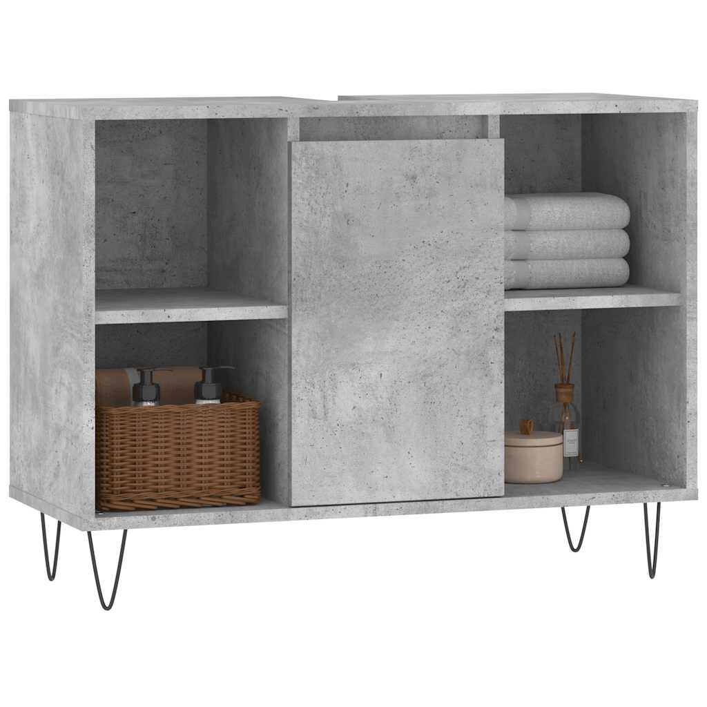 vidaXL Dulap pentru baie, gri beton, 80x33x60 cm, lemn compozit vidaXL Dulap pentru baie, gri beton, 80x33x60 cm, lemn compozit