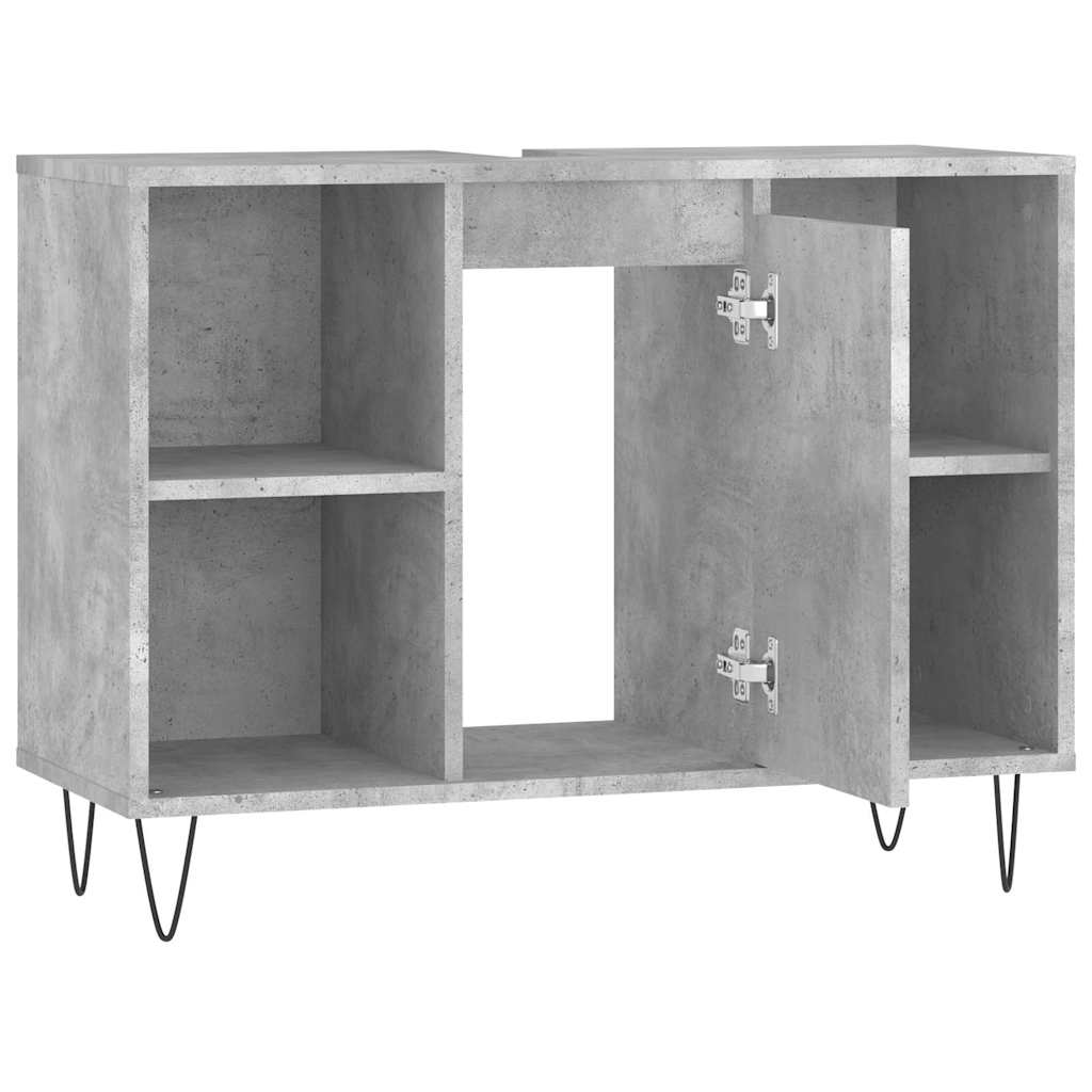 vidaXL Dulap pentru baie, gri beton, 80x33x60 cm, lemn compozit vidaXL Dulap pentru baie, gri beton, 80x33x60 cm, lemn compozit